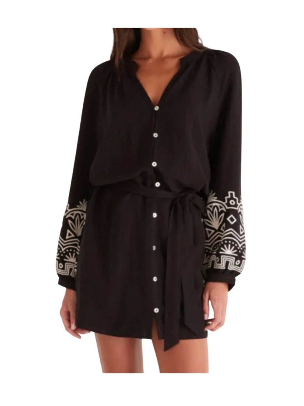 Z Supply Malia Embroidered Mini Dress - Size XS